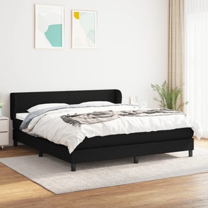 vidaXL, vidaXL Boxspringbett mit Matratze Schwarz 160x200 cm Stoff