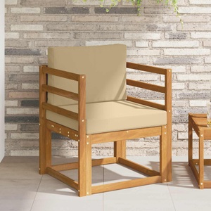 vidaXL, vidaXL Outdoor-Sofa Massives Akazienholz und Polyester Natur