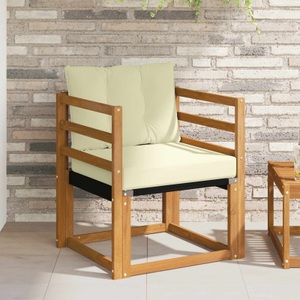vidaXL, vidaXL Outdoor-Sofa Massivholz Akazie Natur und Creme
