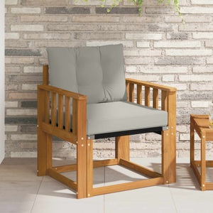 vidaXL, vidaXL Outdoor-Sofa Massivholz Akazie Natürlich und Hellgrau