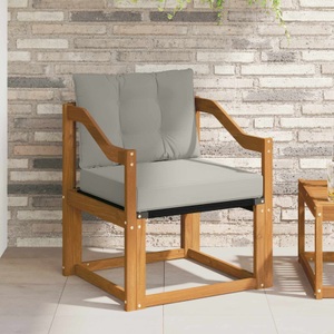 vidaXL, vidaXL Outdoor-Sofa Massivholz Akazie Natürlich und Hellgrau