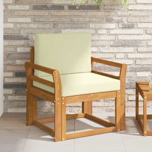 vidaXL, vidaXL Outdoor-Sofa Massives Akazienholz und Polyester Natur