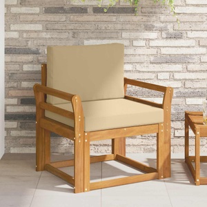 vidaXL, vidaXL Outdoor-Sofa Massives Akazienholz und Polyester Natur