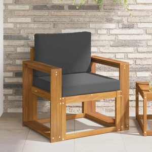 vidaXL, vidaXL Outdoor-Sofa Massives Akazienholz und Polyester Natur