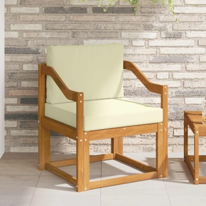 vidaXL, vidaXL Outdoor-Sofa Massives Akazienholz und Polyester Natur