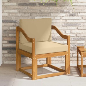 vidaXL, vidaXL Outdoor-Sofa Massives Akazienholz und Polyester Natur