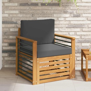 vidaXL, vidaXL Outdoor-Sofa Massives Akazienholz und Polyester Natur