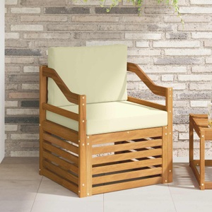 vidaXL, vidaXL Outdoor-Sofa Massives Akazienholz und Polyester Natur