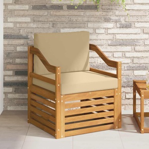 vidaXL, vidaXL Outdoor-Sofa Massives Akazienholz und Polyester Natur