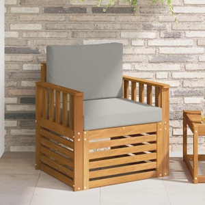 vidaXL, vidaXL Outdoor-Sofa Massives Akazienholz und Polyester Natur