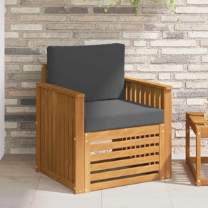 vidaXL, vidaXL Outdoor-Sofa Massives Akazienholz und Polyester Natur