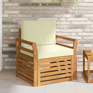 vidaXL, vidaXL Outdoor-Sofa Massives Akazienholz und Polyester Natur