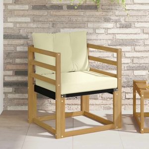 vidaXL, vidaXL Outdoor-Sofa Massives Akazienholz und Textilene Weiß