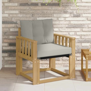 vidaXL, vidaXL Outdoor-Sofa Massives Akazienholz und Textilene Weiß