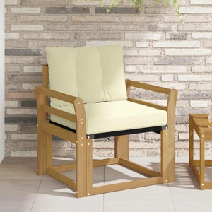 vidaXL, vidaXL Outdoor-Sofa Massives Akazienholz und Textilene Weiß