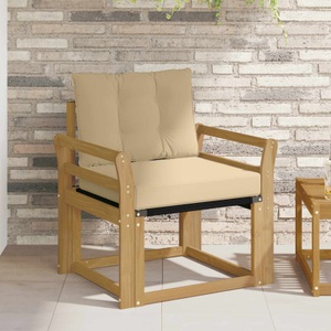 vidaXL, vidaXL Outdoor-Sofa Massives Akazienholz und Textilene Weiß