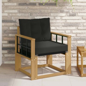 vidaXL, vidaXL Outdoor-Sofa Massives Akazienholz und Textilene Weiß