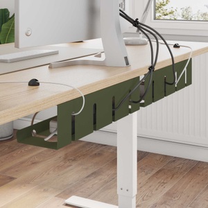 vidaXL, vidaXL Unter dem Schreibtisch Kabelmanagement Tray 2 Stk. Olivgrün