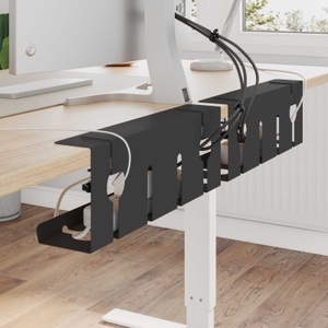 vidaXL, vidaXL Unter dem Schreibtisch Kabelmanagement Tray 2 Stk. Schwarz