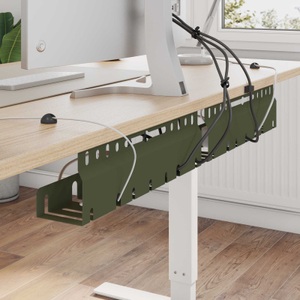 vidaXL, vidaXL Unter dem Schreibtisch Kabelmanagement Tray 2 Stk. Olivgrün