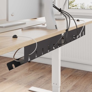 vidaXL, vidaXL Unter dem Schreibtisch Kabelmanagement Tray 2 Stk. Schwarz