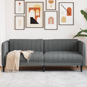 vidaXL, vidaXL Sofa 3-Sitzer Dunkelgrau Stoff