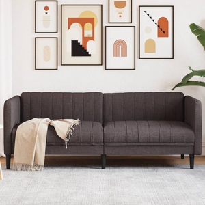 vidaXL, vidaXL Sofa 3-Sitzer Dunkelbraun Stoff