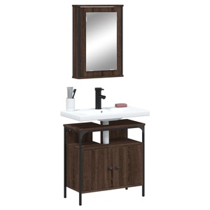 vidaXL, vidaXL 2-tlg. Badmöbel-Set Braun Eichen-Optik Holzwerkstoff