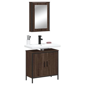 vidaXL, vidaXL 2-tlg. Badmöbel-Set Braun Eichen-Optik Holzwerkstoff