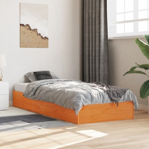 vidaXL, vidaXL Massivholzbett Wachsbraun 90x190 cm Kiefer