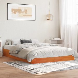vidaXL, vidaXL Massivholzbett Wachsbraun 120x190 cm Kiefer