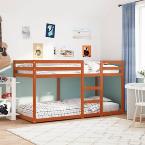 vidaXL, vidaXL Etagenbett Wachsbraun 75x190 cm Massivholz Kiefer