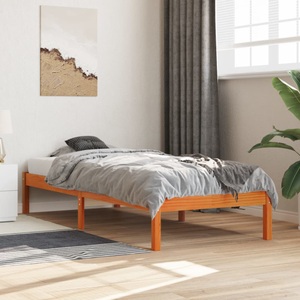 vidaXL Massivholzbett Wachsbraun 90x190 cm Kiefer
