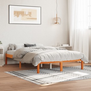 vidaXL, vidaXL Massivholzbett Wachsbraun 140x190 cm Kiefer