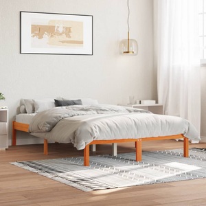 vidaXL, vidaXL Massivholzbett Wachsbraun 120x200 cm Kiefer