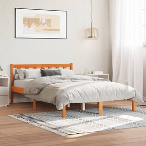 vidaXL, vidaXL Massivholzbett Wachsbraun 135x190 cm Kiefer