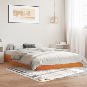 vidaXL, vidaXL Massivholzbett Wachsbraun 160x200 cm Kiefer