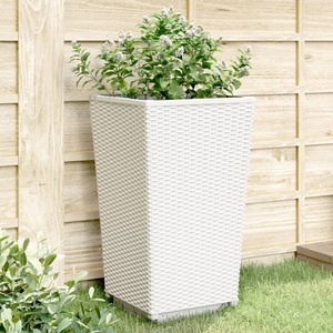 vidaXL, vidaXL Pflanzkübel 2 Stk. Weiß 32,5x32,5x57 cm PP, vidaXL Pflanzkübel 2 Stk. Weiß 32,5x32,5x57 cm PP