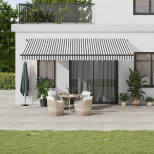 vidaXL, vidaXL Markise Automatisch Anthrazit und Weiß 500x350 cm, vidaXL Markise Automatisch Anthrazit und Weiß 500x350 cm