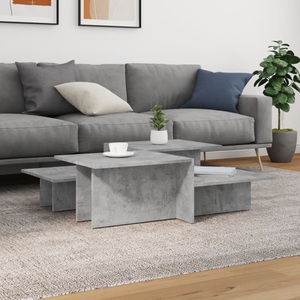 vidaXL, vidaXL Couchtische 2 Stk. Betongrau Holzwerkstoff