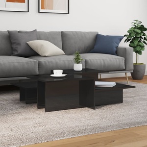vidaXL, vidaXL Couchtische 2 Stk. Hochglanz-Schwarz Holzwerkstoff
