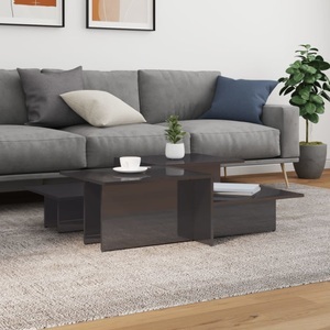 vidaXL, vidaXL Couchtische 2 Stk. Hochglanz-Grau Holzwerkstoff