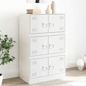 vidaXL, vidaXL Sideboard Weiß 67x39x107 cm Stahl, vidaXL Sideboard Weiß 67x39x107 cm Stahl