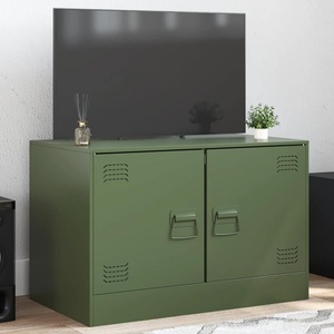 vidaXL, vidaXL TV-Schrank Olivgrün 67x39x44 cm Stahl, vidaXL TV-Schrank Olivgrün 67x39x44 cm Stahl