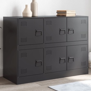 vidaXL, vidaXL Sideboard Schwarz 99x39x73 cm Stahl, vidaXL Sideboard Schwarz 99x39x73 cm Stahl
