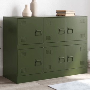 vidaXL, vidaXL Sideboard Olivgrün 99x39x73 cm Stahl