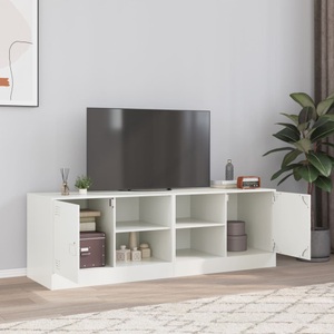 vidaXL, vidaXL TV-Schränke 2 Stk. Weiß 67x39x44 cm Stahl, vidaXL TV-Schränke 2 Stk. Weiß 67x39x44 cm Stahl