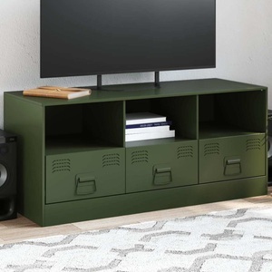 vidaXL, vidaXL TV-Schrank Olivgrün 99x39x44 cm Stahl, vidaXL TV-Schrank Olivgrün 99x39x44 cm Stahl