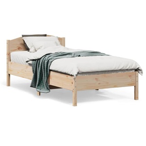 vidaXL, vidaXL Massivholzbett mit Kopfteil 75x190 cm Kiefer