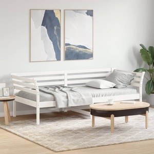 vidaXL, vidaXL Tagesbett Weiß 80x200 cm Massivholz Kiefer, vidaXL Tagesbett ohne Matratze Weiß 80x200 cm Massivholz Kiefer
